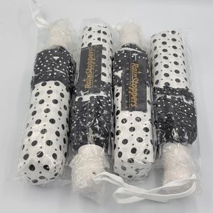 4 Rainstoppers White W/ Black Dots Umbrellas